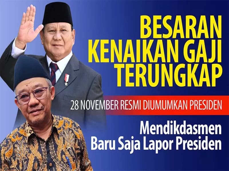 Kabar Gembira, Prabowo Umumkan Kenaikan Gaji Guru Mulai Tahun Depan, Berikut Detailnya