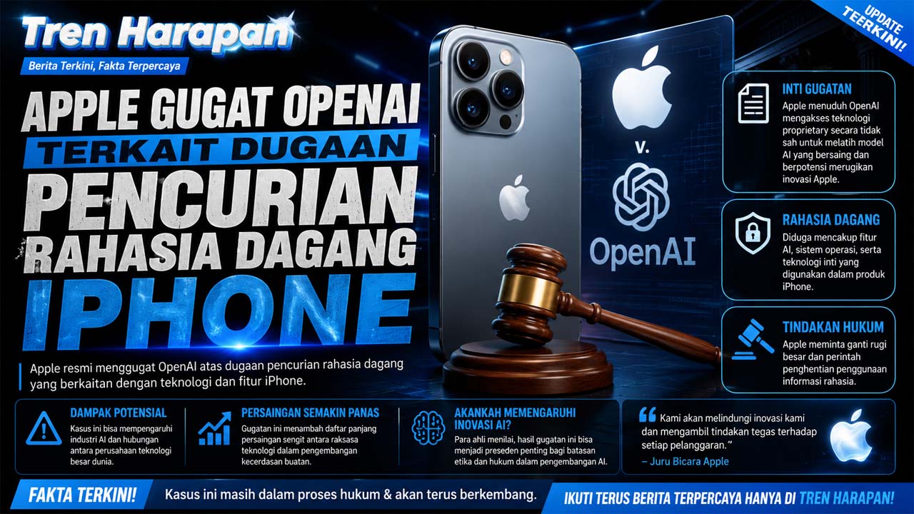 Apple Gugat OpenAI Terkait Dugaan Pencurian Rahasia Dagang iPhone