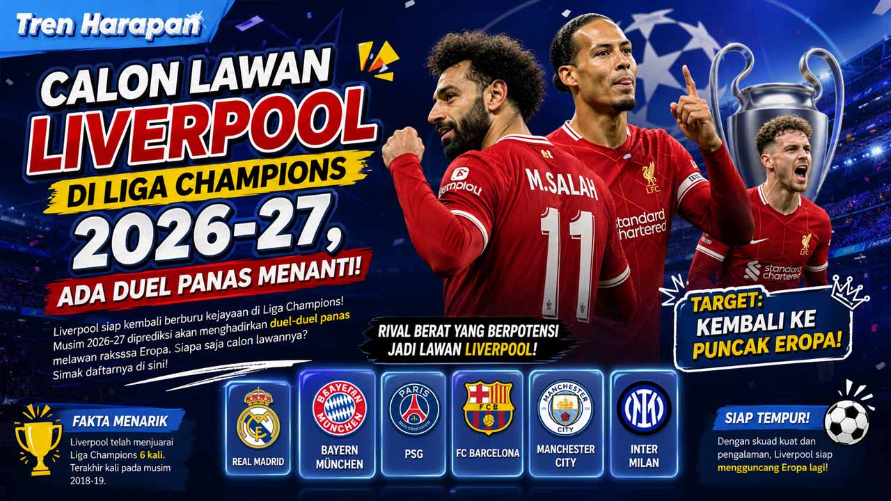 Calon Lawan Liverpool di Liga Champions 2026-27, Ada Duel Panas Menanti