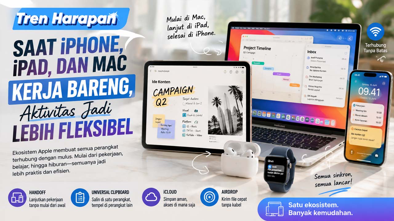 Saat iPhone, iPad, dan Mac Kerja Bareng, Aktivitas Jadi Lebih Fleksibel