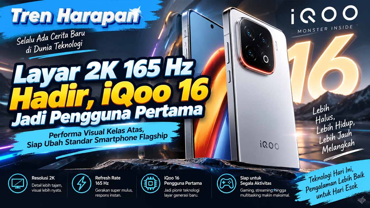 Layar 2K 165 Hz Hadir, iQoo 16 Jadi Pengguna Pertama