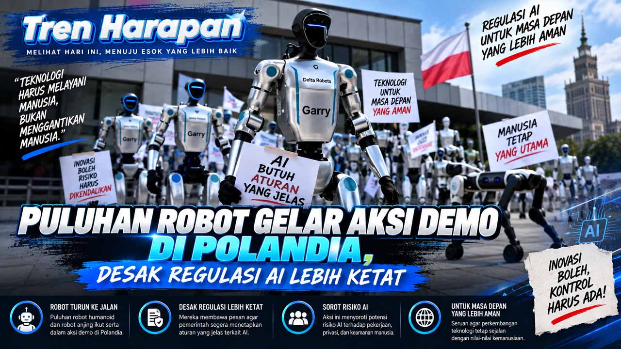 Puluhan Robot Gelar Aksi Demo di Polandia, Desak Regulasi AI Lebih Ketat