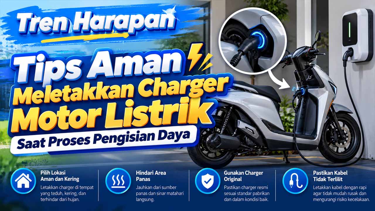 Tips Aman Meletakkan Charger Motor Listrik Saat Proses Pengisian Daya